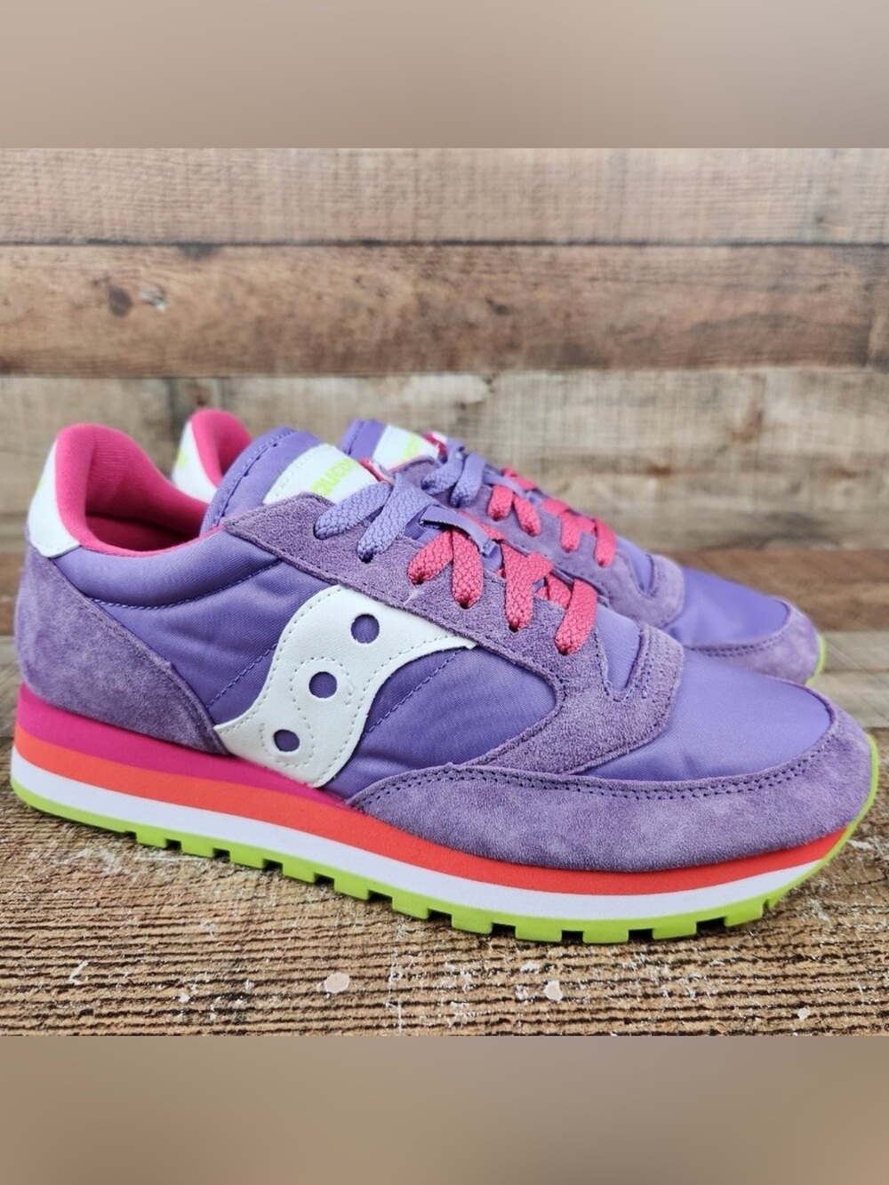 Saucony Jazz Triple Women's Size 9 Purple Pink Classic Running Sneakers Shoes